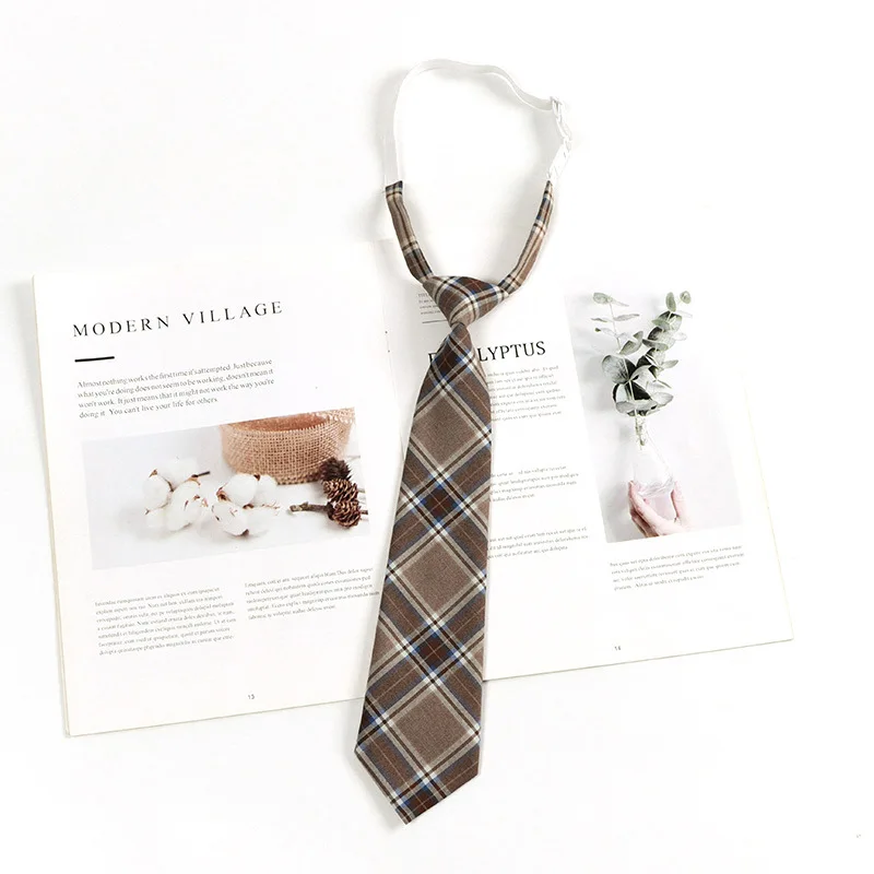 Fashion Academy Style Brown Retro Tie Men's and Women's Shirt Accessories Versatile Stripe Tie Accessories Decorative Gifts