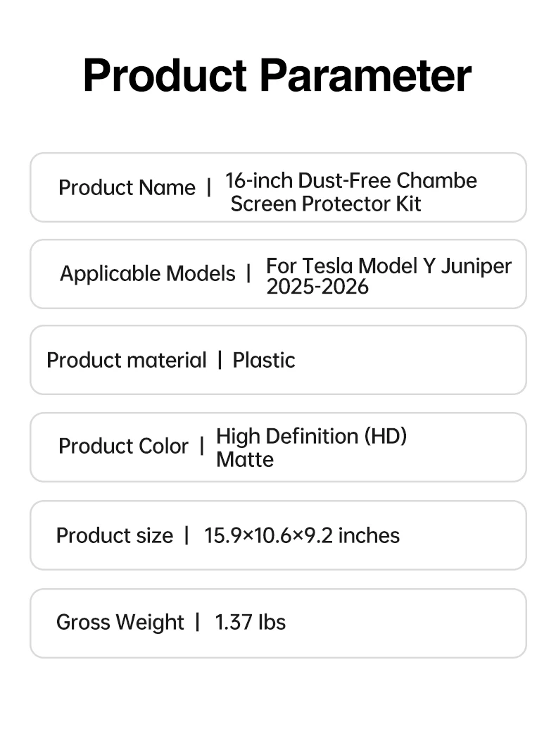 Heenvn für Tesla Neues Modell Y Juniper / Modell Y L 2025 2026 Auto Panzerglasfolie Matt HD Touchscreen-Schutzfolie für die Mittelkonsole – Detail 16
