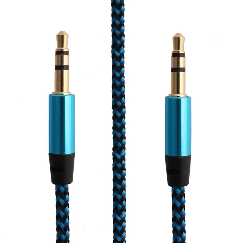 1/2/4PCS Multi-color Nylon Aux Cable Audio 3.5mm Plug Aux Audio Cable Line Cord For Speakers Cards MP3 Players Audio Cables