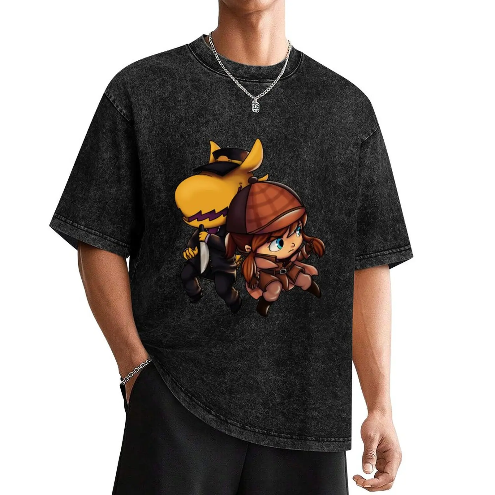 A Hat in Time Hat Kid + Conductor T-Shirt street wear baggy shirts slim fit t shirts for men