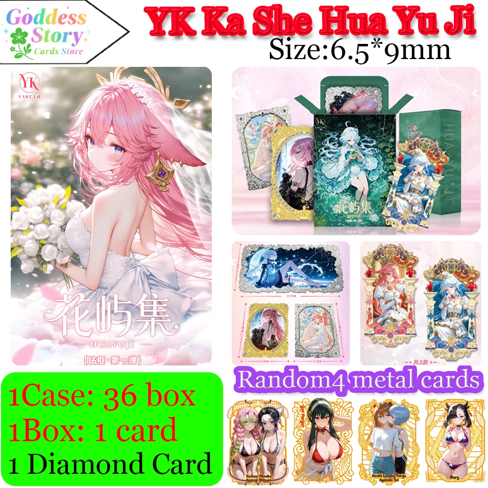 

2025 Newest 6.5*9mm Size YK Ka She Hua Yu Ji Waifu Full Metal Diamond Card Palying Trading ACG CCG TCG Hobbies Gift