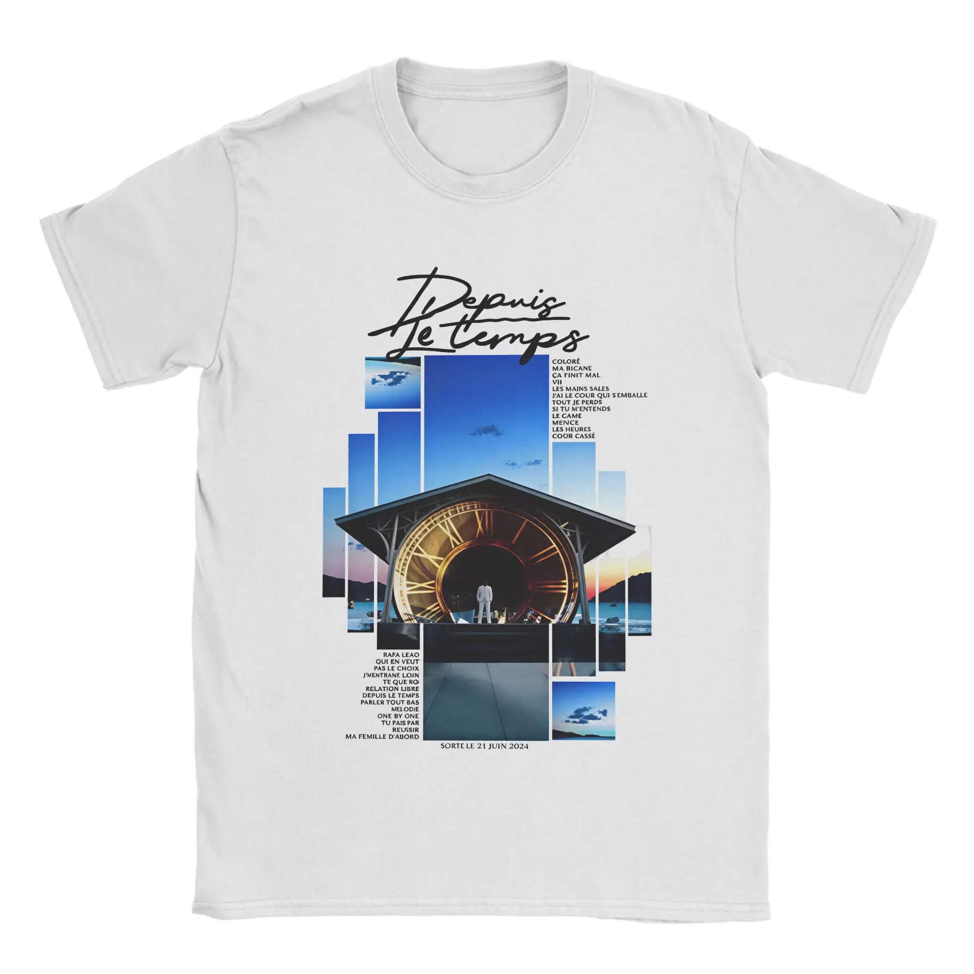 Rapper Bouss Depuis Le Temps Album T Shirt Short Sleeves Streetwear Tshirt Beach Cotton Round Neck Plus Size 5XL Top Tees