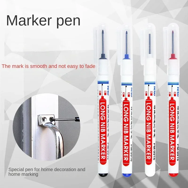 Imagem -03 - Long Tip Marker For Deep Hole Marking Hardware sem Desbotamento Ferramentas de Banheiro Secagem Rápida Cabeça Fina Marcador Não Apagável à Base de Óleo 20 mm
