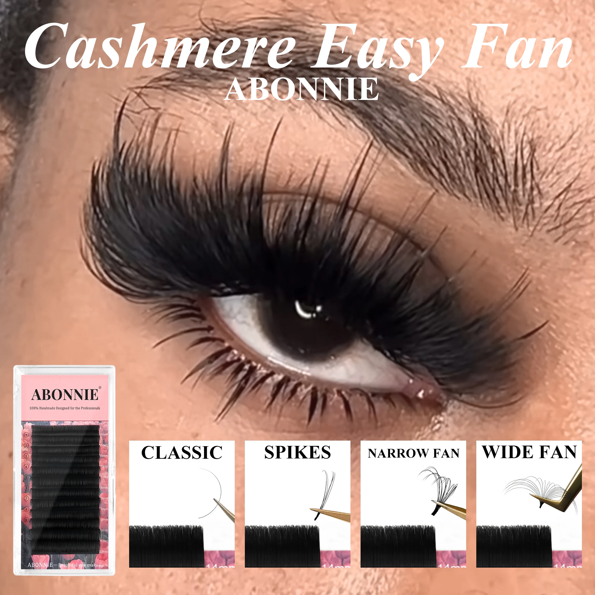 Wispy Set Easy Fan Eyelash Extention 003 007 cc dd Cashmere Easy Fan Lash Extension Trays Matte Black Automatic Fanning Lashes