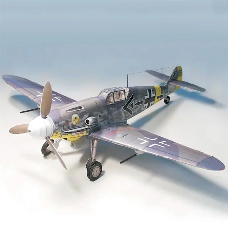 DIY 1:32 Scale Germany Messerschmitt Bf-109 Plane 3D Craft Paper Model Education Toys KIT Puzzles Handmade Toy Military Model