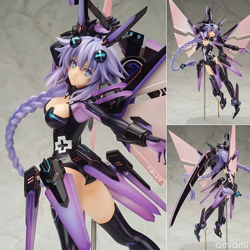 Hot 38cm Hyperdimension Anime Neptunia Neptune Purple Heart 1/7 Pvc Action Figure Desktop Decor Model Toys Collection Doll Gifts