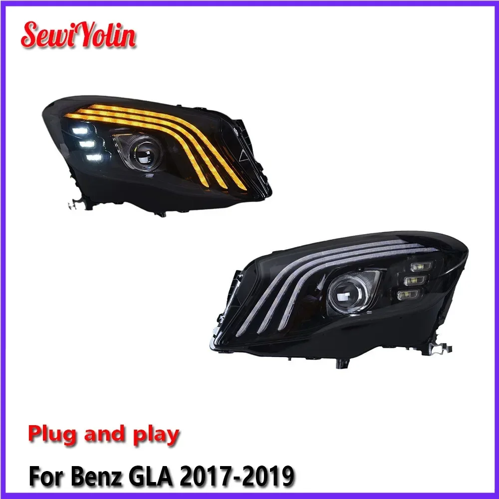 

Car LED Headlight Light Assemblies For Benz GLA 2017-2019 Auto Fog DRL Brake Turn Signal Lamp Plug and Play