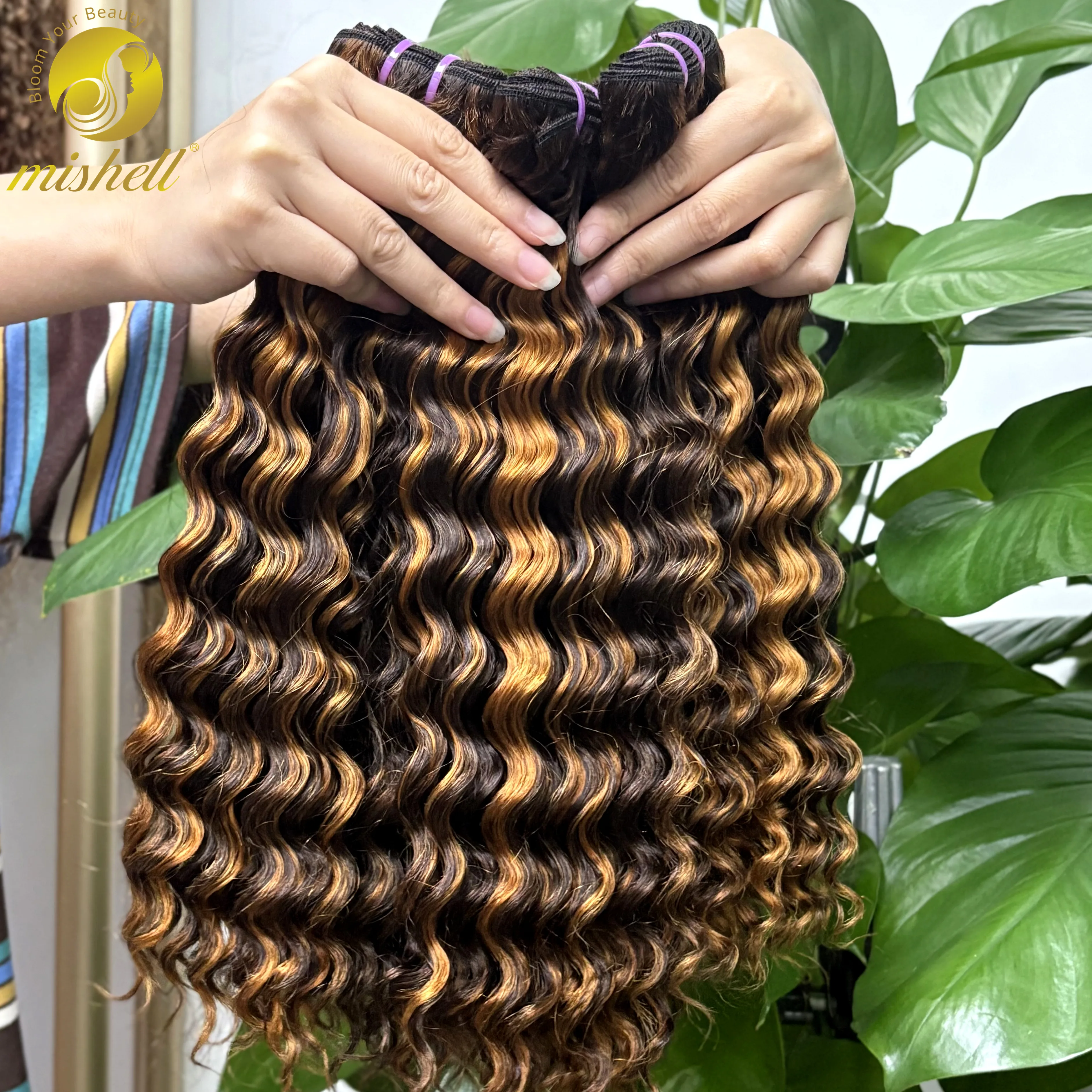 

P4/30 Выделенные пучки волос с глубокими волнами Ombre, 14 дюймов, 16 А, необработанные вьетнамские необработанные 100% наращивание человеческих волос для женщин