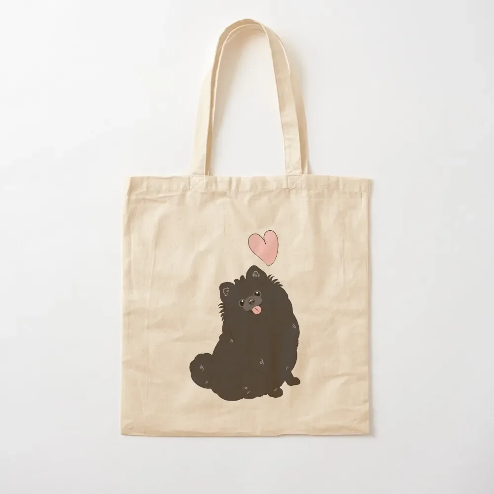 

LOVE Black Pomeranian Tote Bag Gift bag tote bag custom