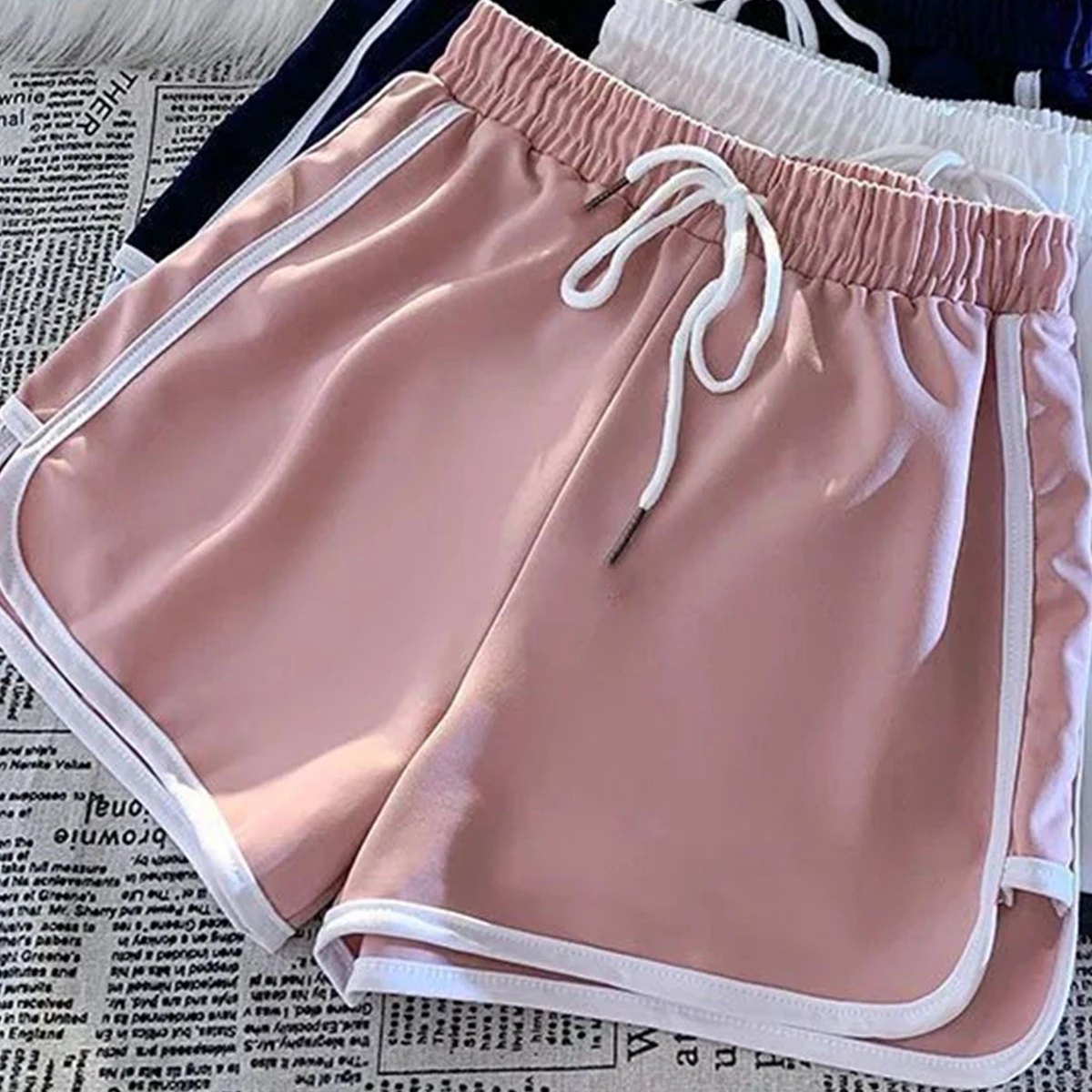 Summer Fashion Casual Bottoms Shorts Women Candy Color Breathable Plus Size Shorts Casual Lady Elastic Waist Sports Short Pants