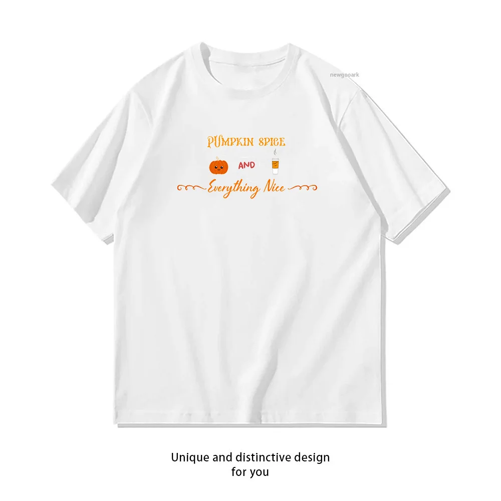 Pumpkin Spice And Everything Nice T-shirt Woman Man Summer Cotton Graphic T Shirts Adult Casual Streetwear Camisetas Classic Tee