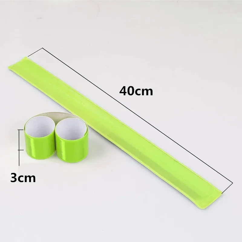 2pcs 40cm*3cm Reflective Wristband Slap Arm Band Leg Reflective Strap Night Safety Reflector Bracelets Wrap for Jogging Riding