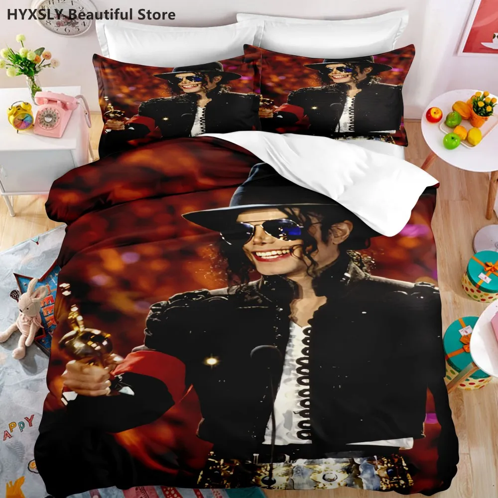 Michael Jackson Star 3D Duvet Cover Bedding Set Comforter Linen Pillowcases Home Decor Gift Single Double Twin King Queen