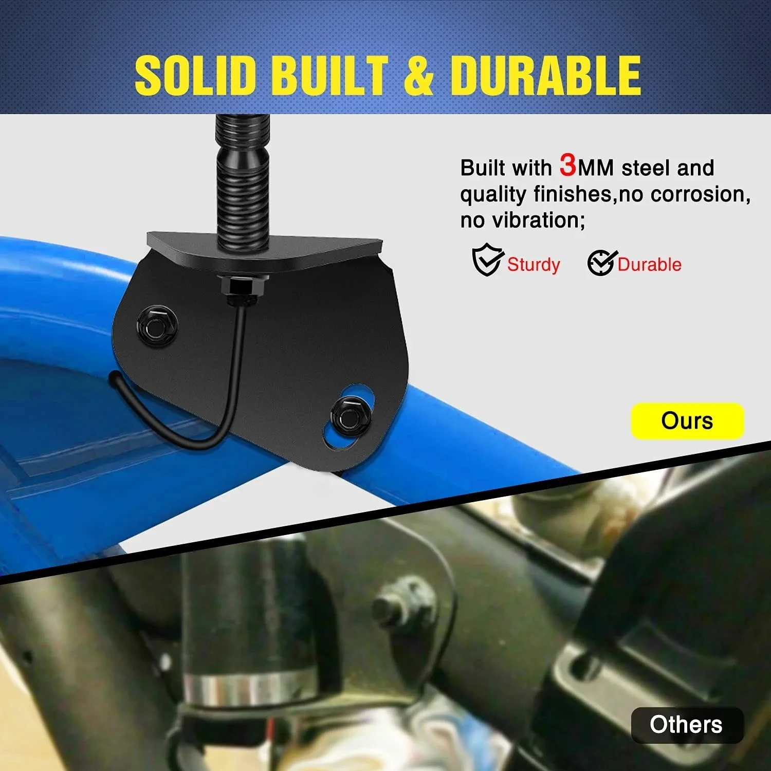 Rear Led Flag Whip Antenna Light Heavy Duty Mounting Bracket Mount Adjustable Can-Am Maverick X3 2017 2018 2019 2020 2021 2022