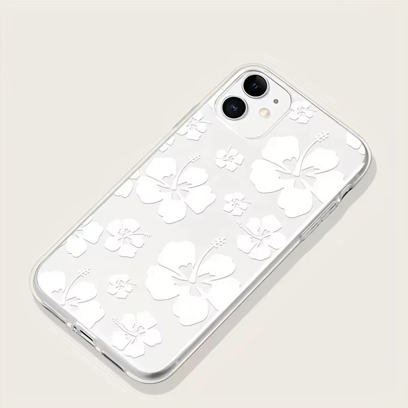 Funda de teléfono con flor de pétalo blanco para Samsung Galaxy S25 S24 S22 S23 Ultra Plus, funda transparente suave S22 + S23 + S24 + S25 +