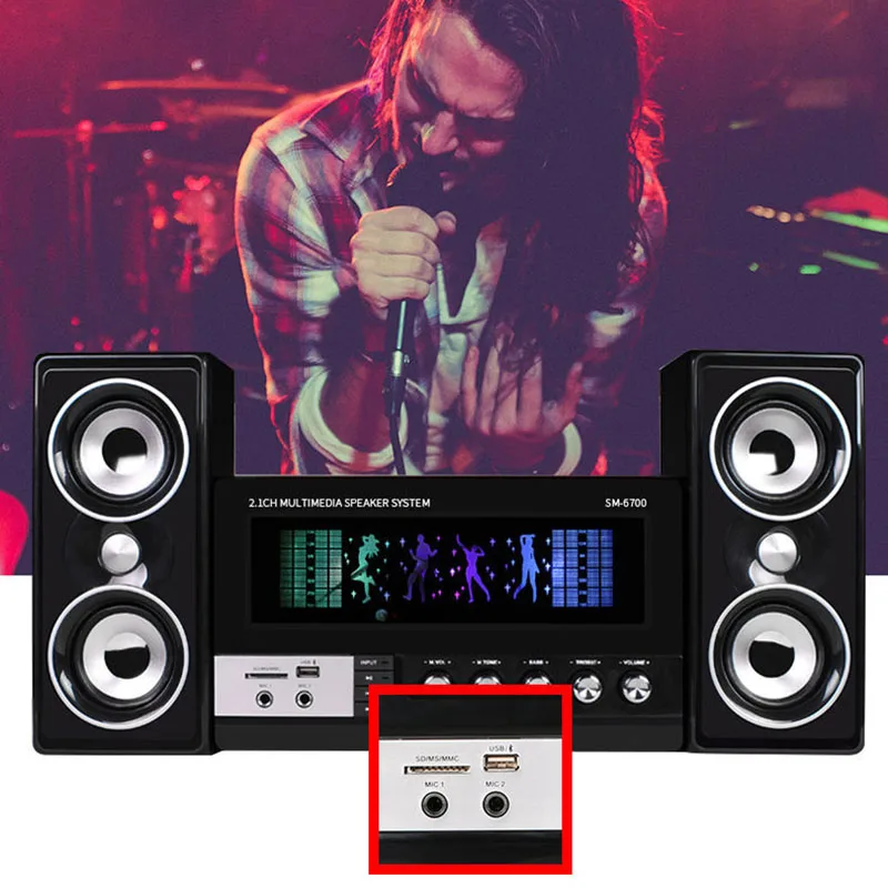 2.1 Multimedia Speaker Karaoke Audio Center Home Theatre Sound Systerm Wireless Bluetooth Surround Speaker Subwoofer