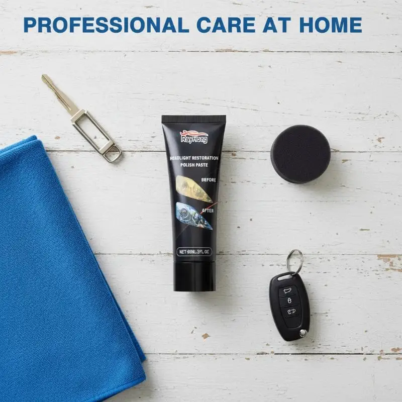 

Car Headlight Restoration Paste 60ml Quick Acting Polisher for Clear Vision and Enhanced Night Driving Safety