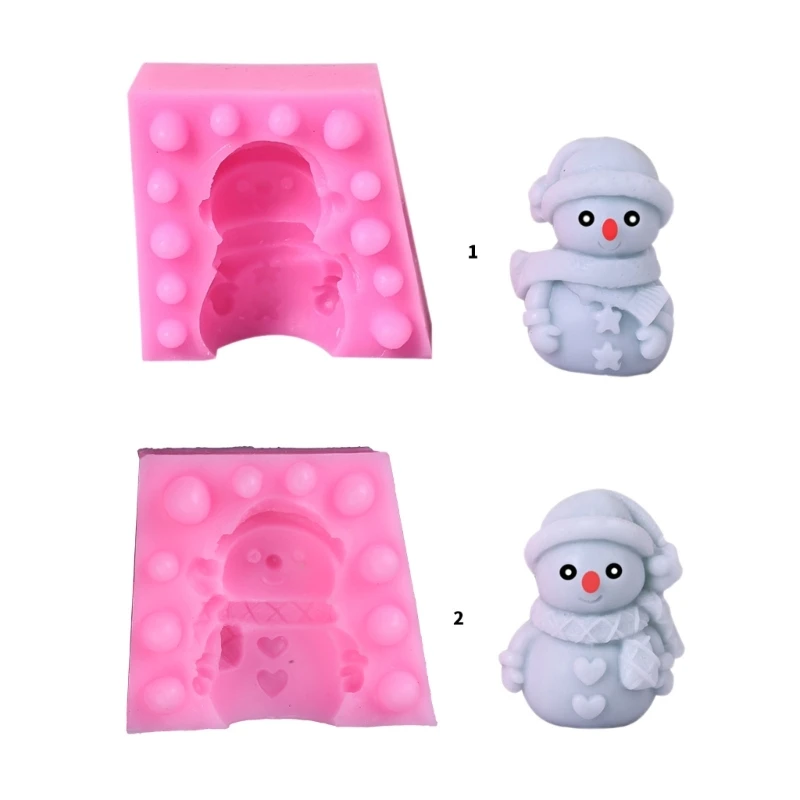 Moldes silicona para velas muñeco nieve navideño, adornos yeso para jabón y velas, decoraciones navideñas, Moldes