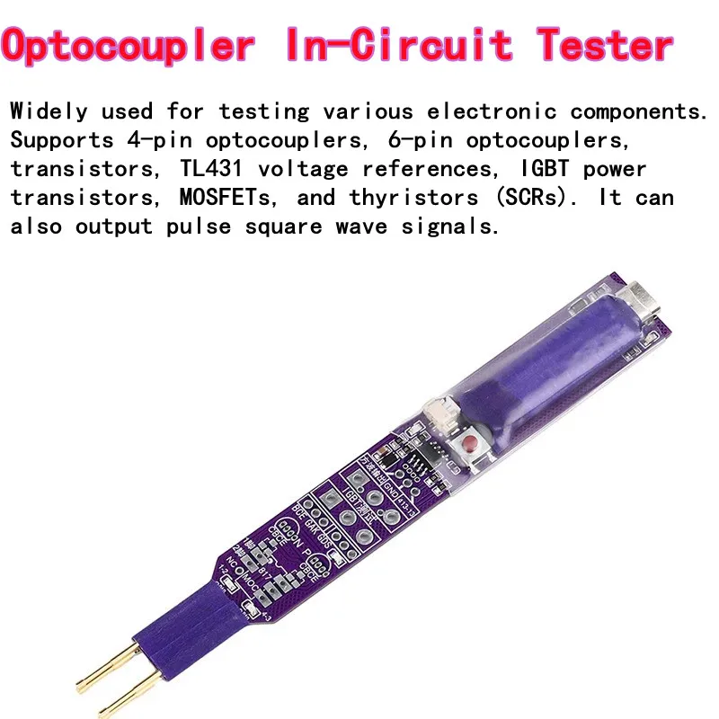 

1pcs Optocoupler In-Circuit Tester Multifunctional Fast Testing Tool for Electronic Repair