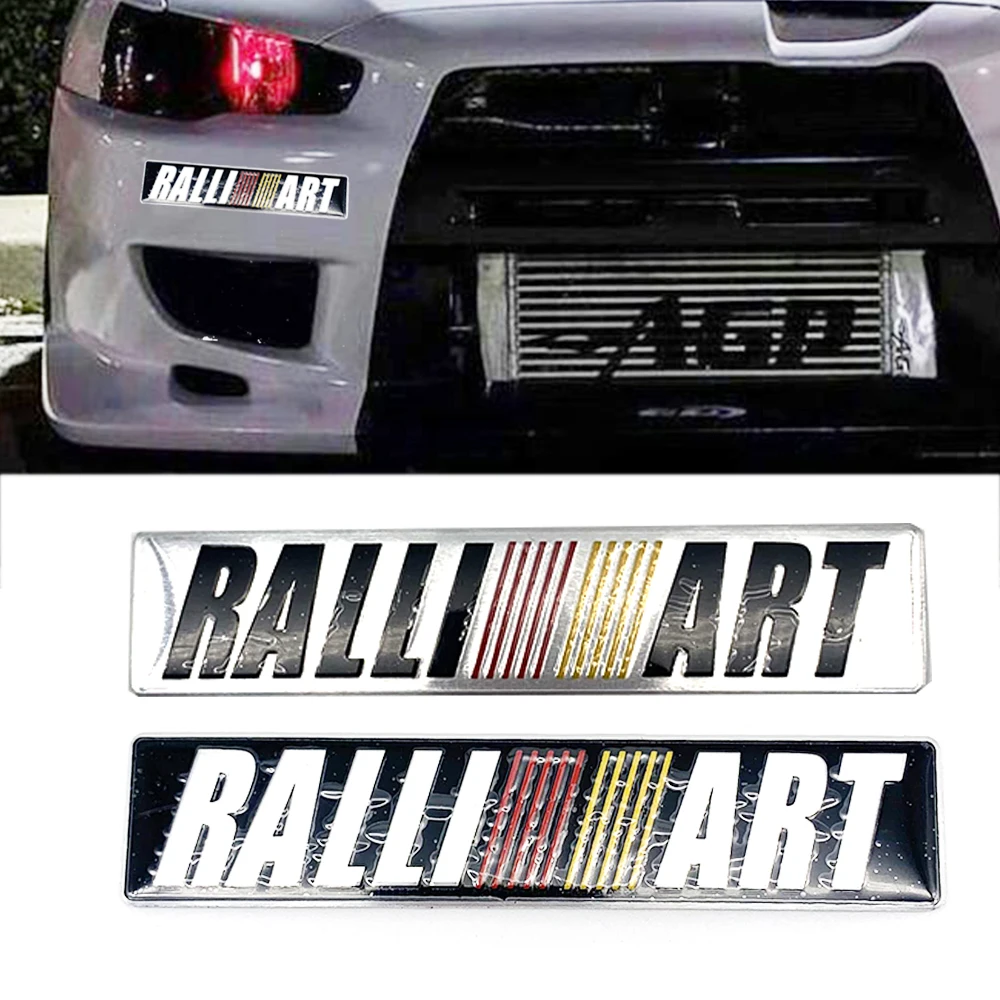 Ralliart Logo 3D Metal Car Stickers Emblem Badge Decal For Mitsubishi Rally Lancer 9 10 Asx Outlander Pajero L200 Delica Eclipse