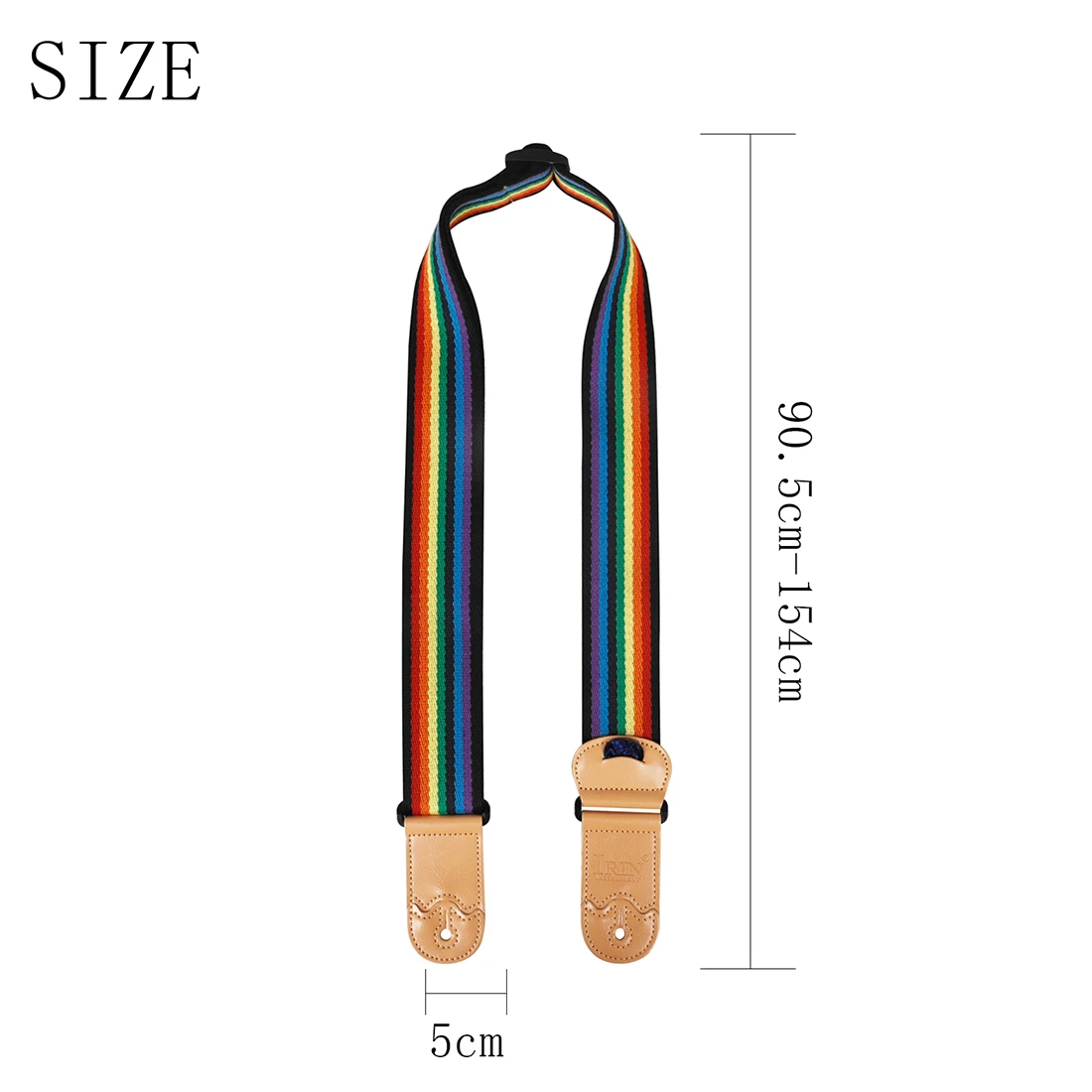 IRIN Guitar Straps Shoulder Strap Rainbow Stripe Insertable Plectrum Electric Acoustic Guitar Bass Universal Straps Accessories