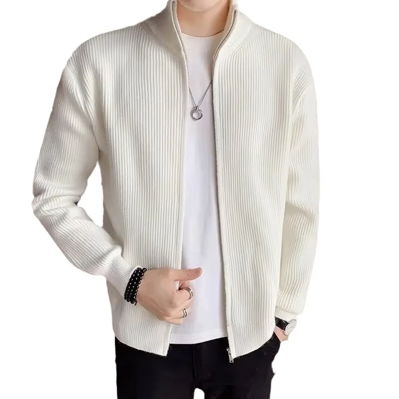 2024 uomo autunno nuovo colletto alla coreana maglione adolescenti Casual bello Cardigan lavorato a maglia