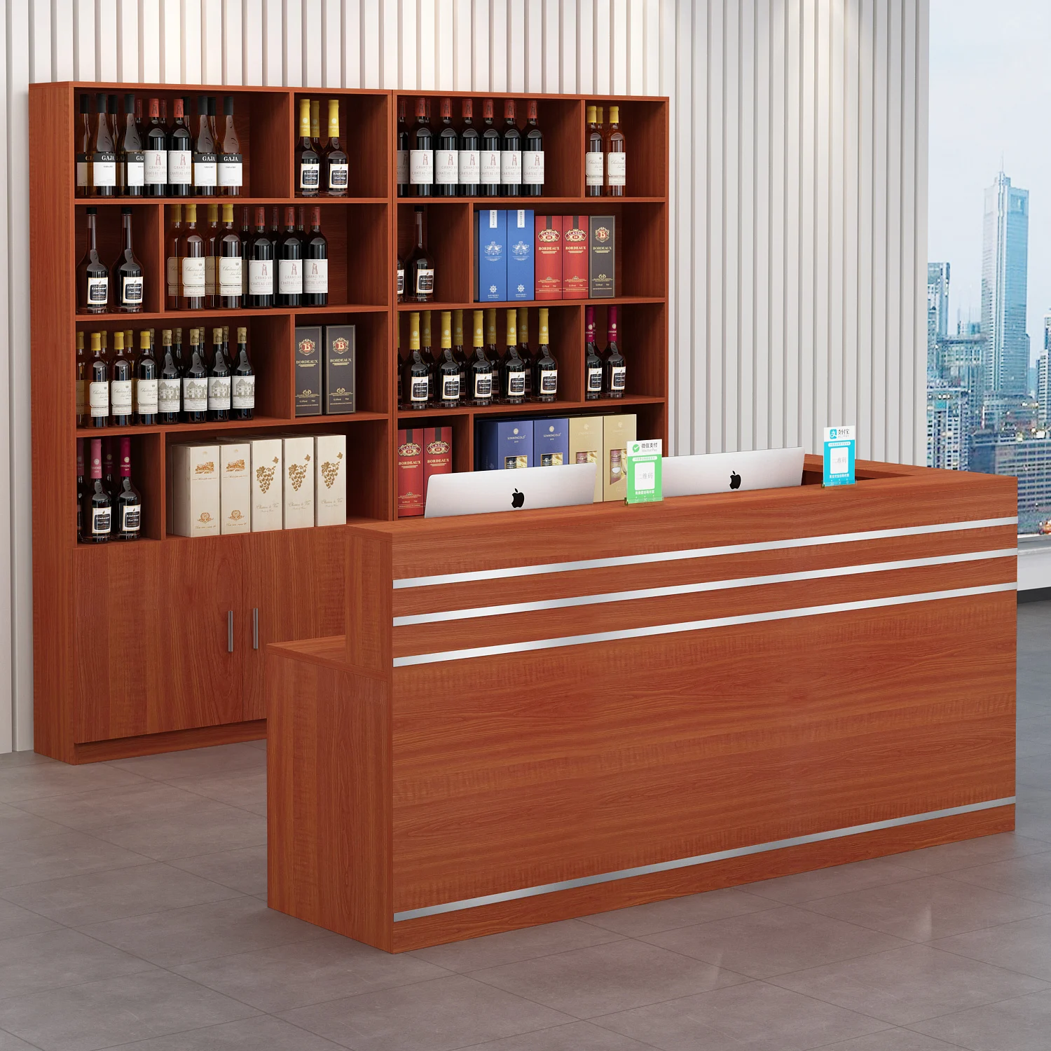 Modern simple wine cabinet integrated corner bar cabinet commercial store small front desk High Quality
