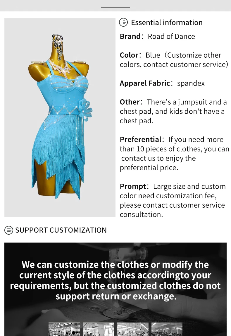 Damen Party Amerikanisches Kleid Lateinamerikanisches Tanzkostüm 2026 Neue Produkte Wettbewerbsanzug Mädchen Samba Ballsaal Bühnenkostüm Kurze Kleidung – Detail 3