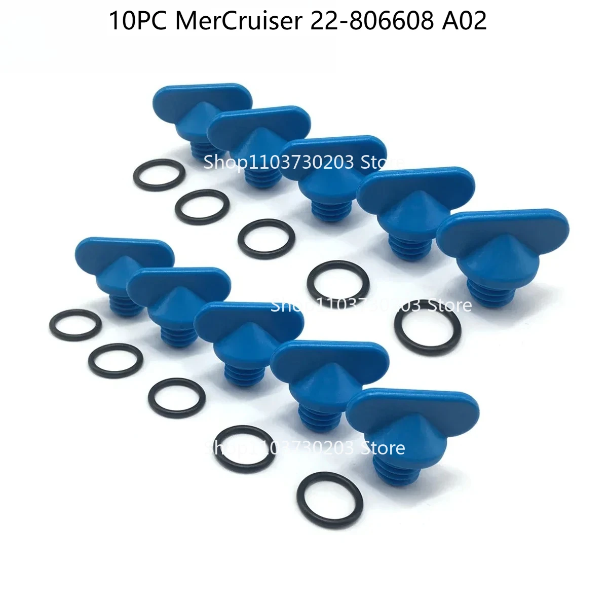 

10 упаковок синей заглушки для слива воды выпускного коллектора для MerCruiser 22- 806608 А1 22- 806608 A02 8M 2000874