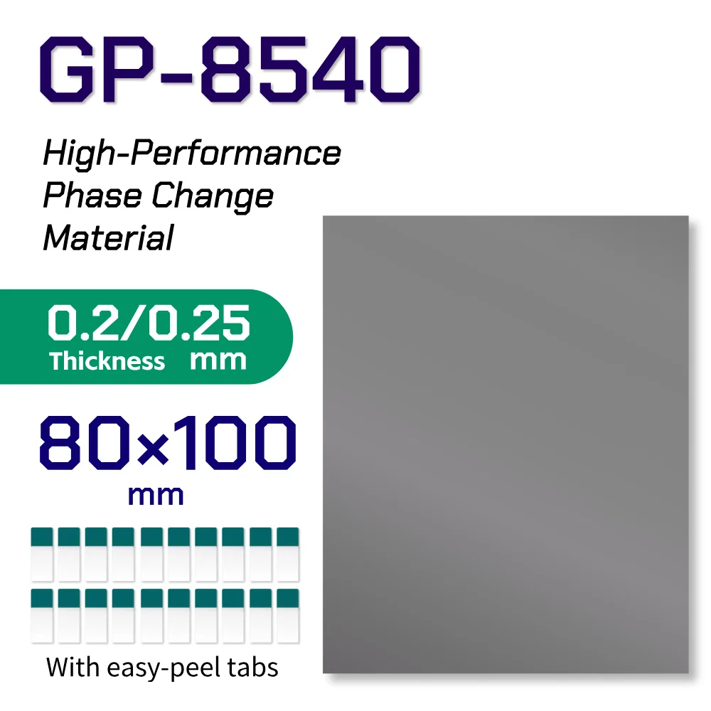 GEEKTC GP-8540 Faseveranderend materiaal PCM thermische pasta pad voor CPU, GPU, consoles, grafische kaarten, laptops, processors, PTM