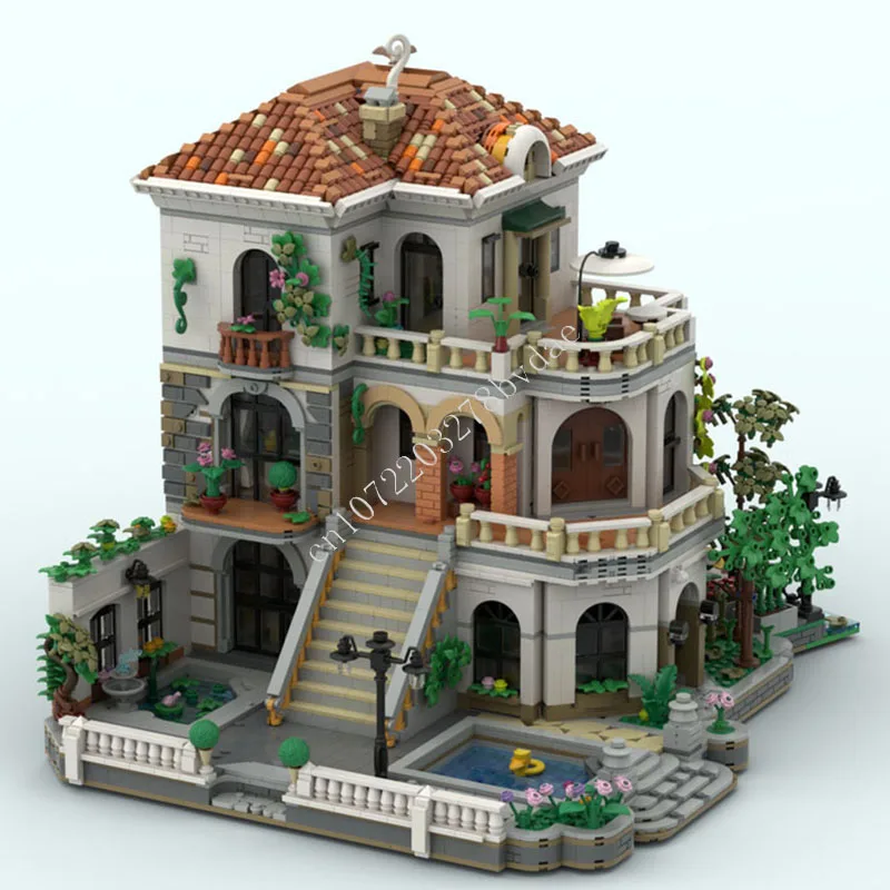 

6906 PCS Courtyard Manor Architecture Building Blocks Modular House Assembly Educational Model Man Home Decoration Gift