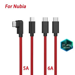 PD Quick Charger 80W 120W 135W 6A For Nubia Red Magic 7 7S Z40 Z40S Pro 6A Gaming Data Cable Type-C to USB C NeoCharge