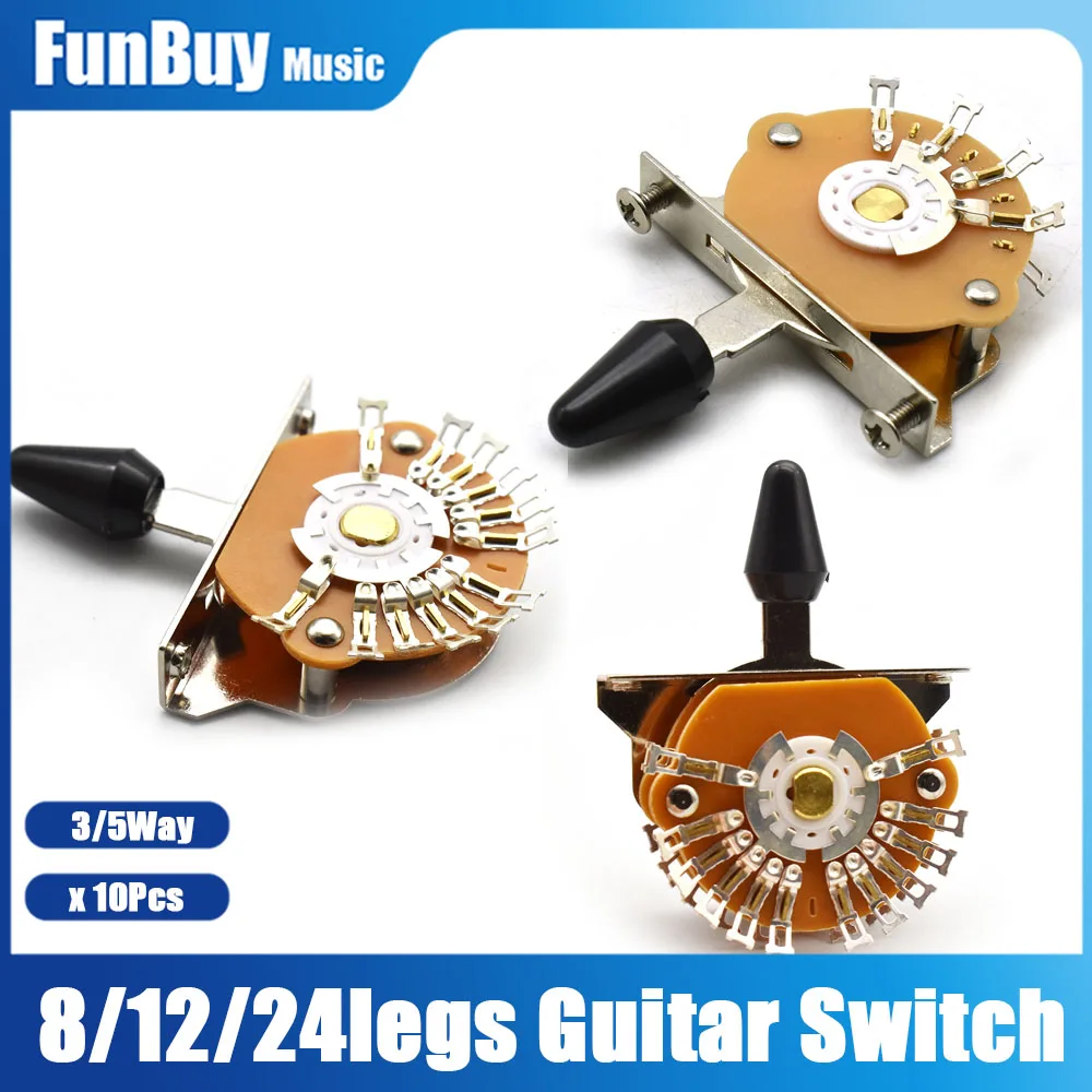 

10Pcs 3/5-Way Super Mega Selector Switch for ST TL Guitar Accessorie 8/12/24 legs Toggle Switch