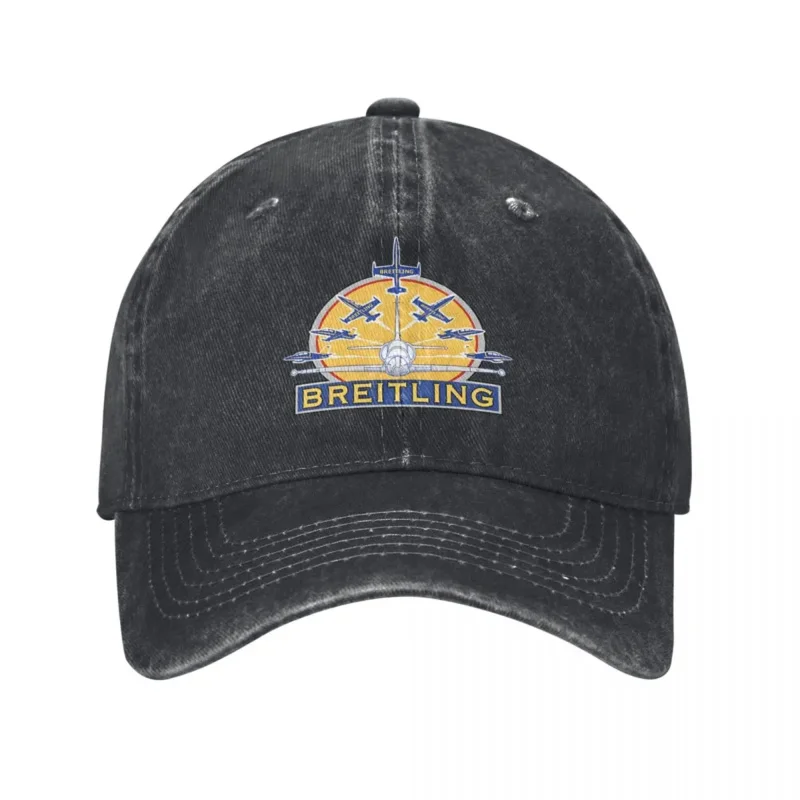 Retro Breitling-Jet Team Baseball Cap Men Women Distressed Denim Snapback Cap Aerobatic Team Outdoor Workouts Caps Hat