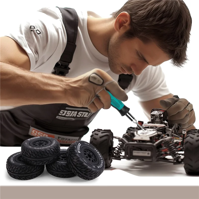 SANQ 4 قطعة 110 مللي متر 1/10 دورة قصيرة إطارات شاحنات عجلة الإطارات مع 12 مللي متر عرافة ل Slash Arrma Senton Huanqi 727 Vkar 10Sc Rc سيارة