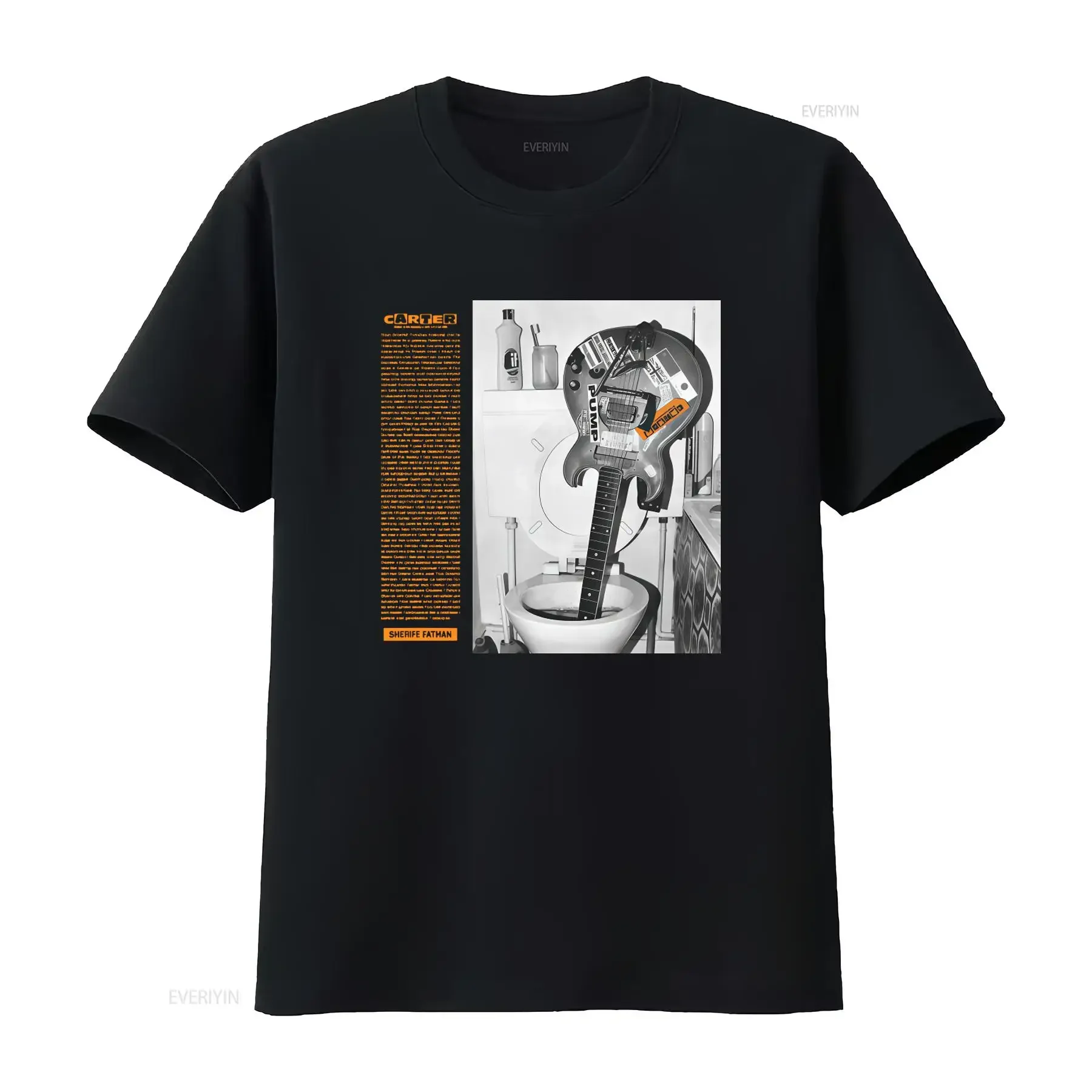Carter Usm Sheriff Fatman Official New T Shirt Rock Guitar Toilet Art Print  vintage Washed Stretched homme Versatile Stylish