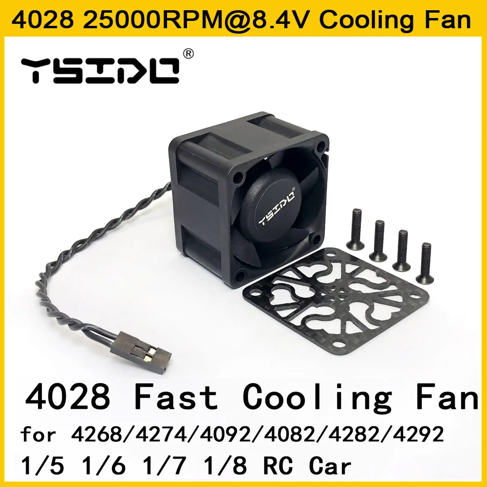 YSIDO 4028 Fast Cooling Fan 25000RPM@8.4V for ARRMA Traxxas 1/5 1/6 1/7 1/8 RC Car 4292 4282 4274 4985 4585 5687 56112 Motor