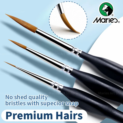 Imagen 2 del producto Juego de pinceles de detalle de Marie de 15 piezas, kit de pinceles de pintura pequeños y finos en miniatura para pintura acrílica para manualidades, números por pintar