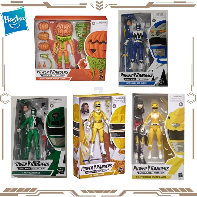 

Hasbro Original Power Rangers Blue Green Yellow Rangers Action Figure Toys for Boys Girls Gift Collectible Model Ornaments