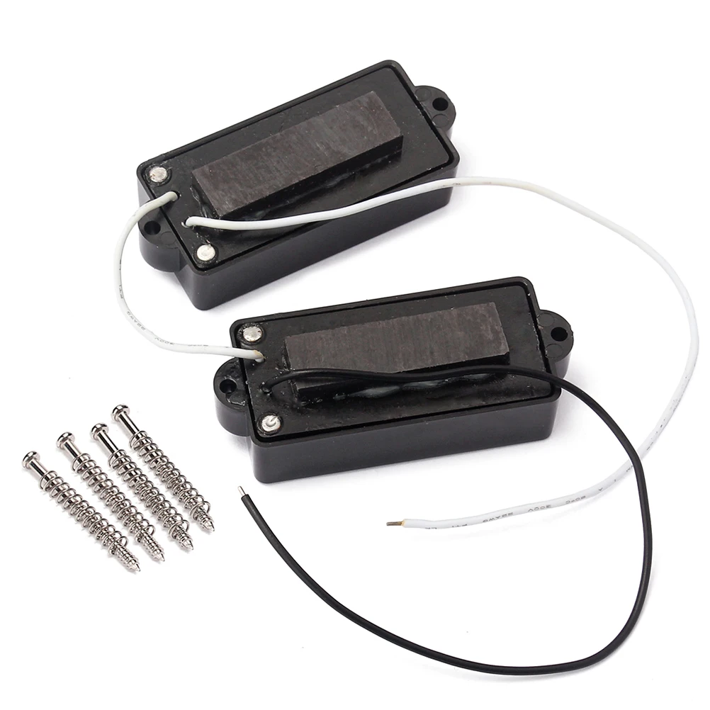 

4 String Electric Bass Pickups Bridge Neck Pickups Set for PB Bass Guitar Open Style Guitar Parts and Accessories GMB11 Black