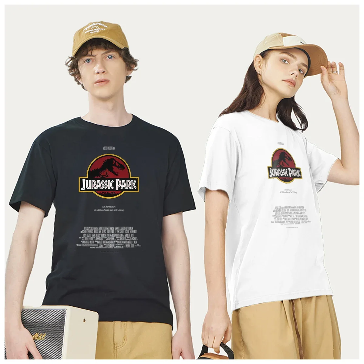 2025 J-Jurassic Park printing dinosaur funny male men's t shirt Women's Fashion 100% Cotton summer casual Breathable Unisex Tops