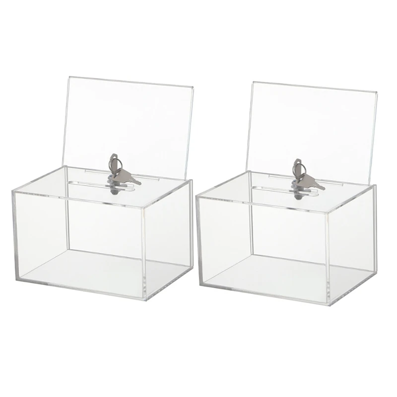 Best-Transparent Donation Box With Lock Money Collection Box Ballot Box Suggestion Box