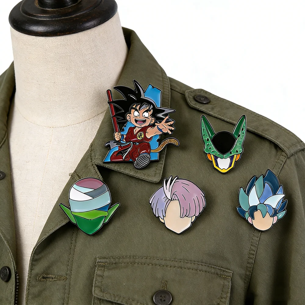 

Модная эмалевая брошь с мультяшным Пикколо, дизайн в виде клеток, металлический значок для рюкзака, одежды, аксессуар, подарок