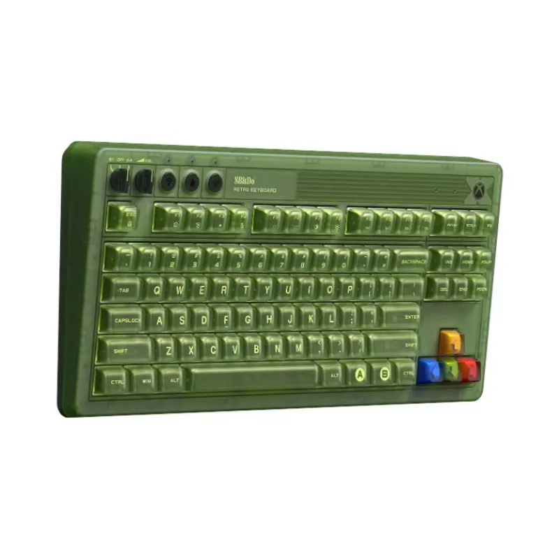 for 8BitDo Retro87 Mechanical Keyboard with Large Keys Retro Style Green Translucent