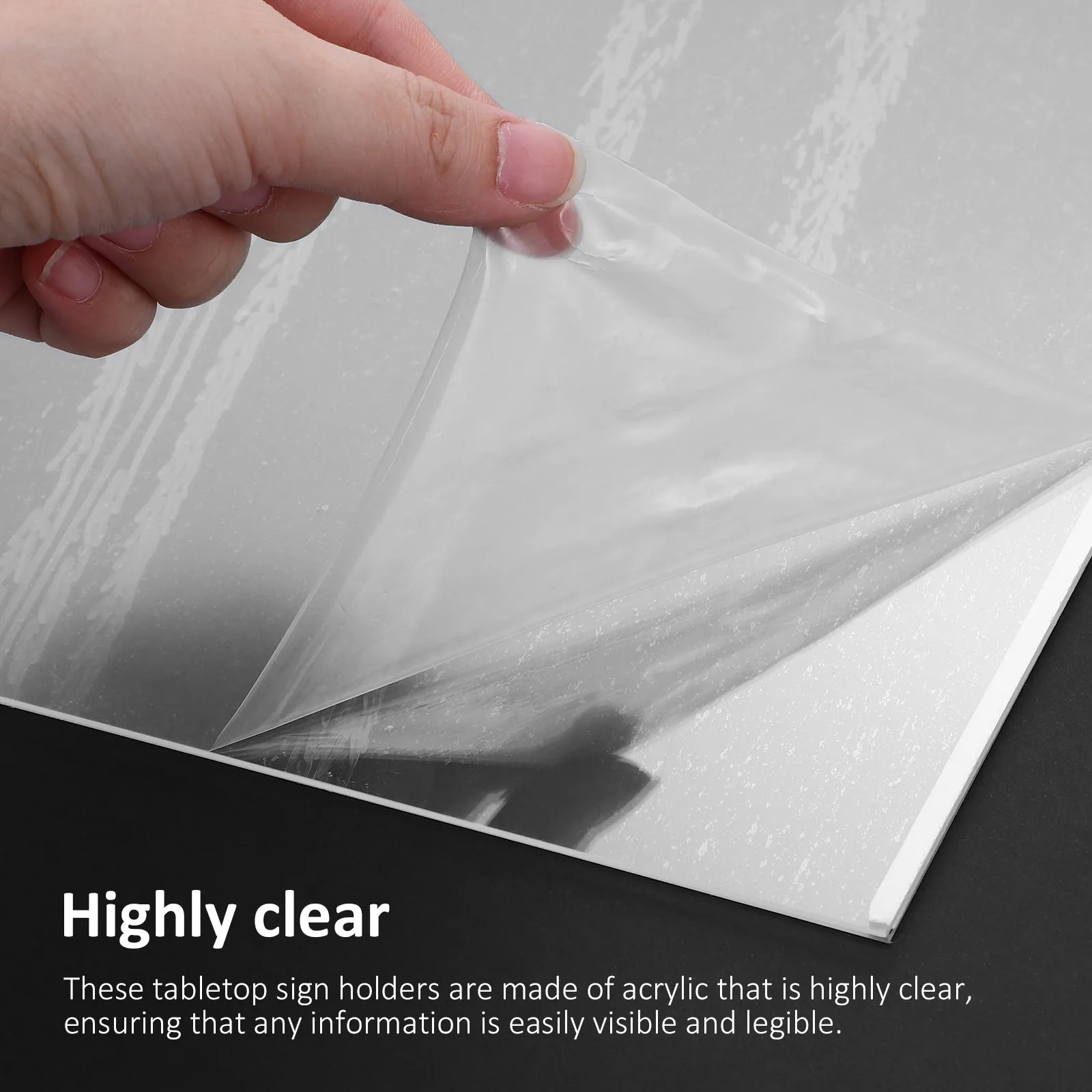 3Pcs Acrylic Table Sign Holders Clear Transparent T-Shaped Stand for Menu Price Display Office Store Restaurant Classroom A4