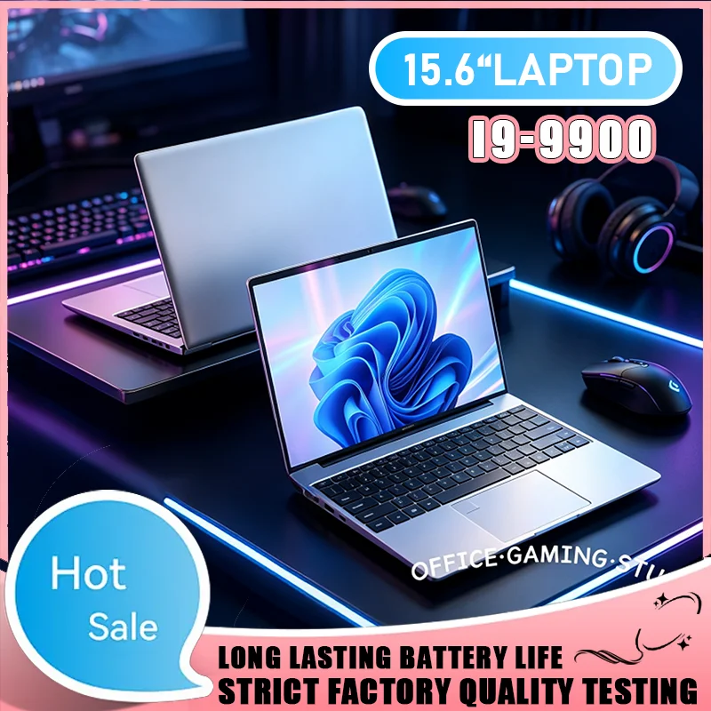 Intel Core i9 9900 2026 Portable Laptop 16GB DDR4 1TB 2TB SSD Low Power High Performance for Gaming Office Long‑Lasting
