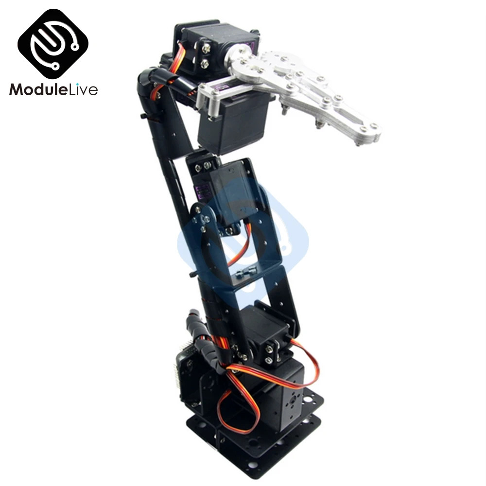 Imagem -03 - Alumínio Mecânica Robotic Braço Braçadeira Garra Mount Kit Faça Você Mesmo Peças do Robô Braço Dof sem Servos para Arduino 1set