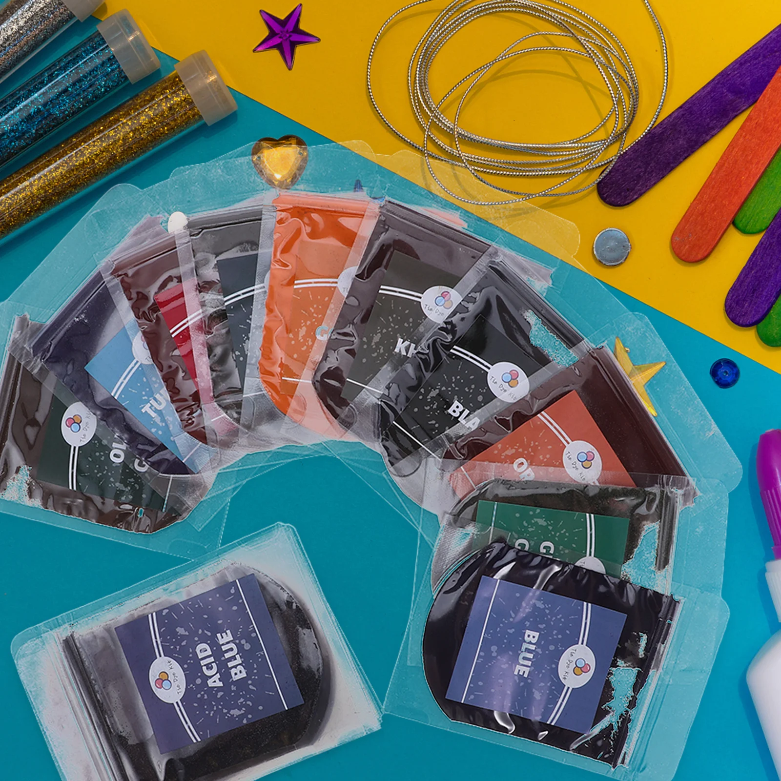 

20 Bags Tie Dye Powder Set 20 Colors Vibrant Fabric Dye for DIY Projects Halloween Textile Pigment Powder for Clothes Coloring