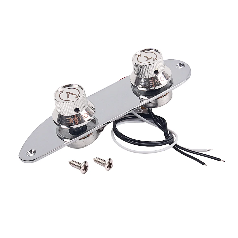 

GE217 Wired Loaded Prewired Control Plate Harness Knobs for TL Guitar Parts (Silver) Guitar Control Plate