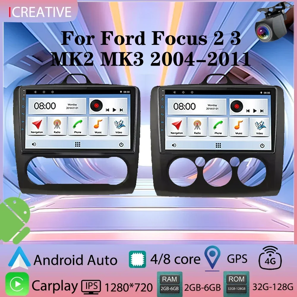 

Car Radio for Ford Focus 2 3 Mk2 Mk3 2004-2011 Carplay Multimedia Player Stereo Autoradio Headunit Android 9 Inch Navigation GPS